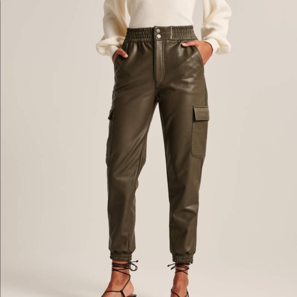 Abercrombie faux leather joggers